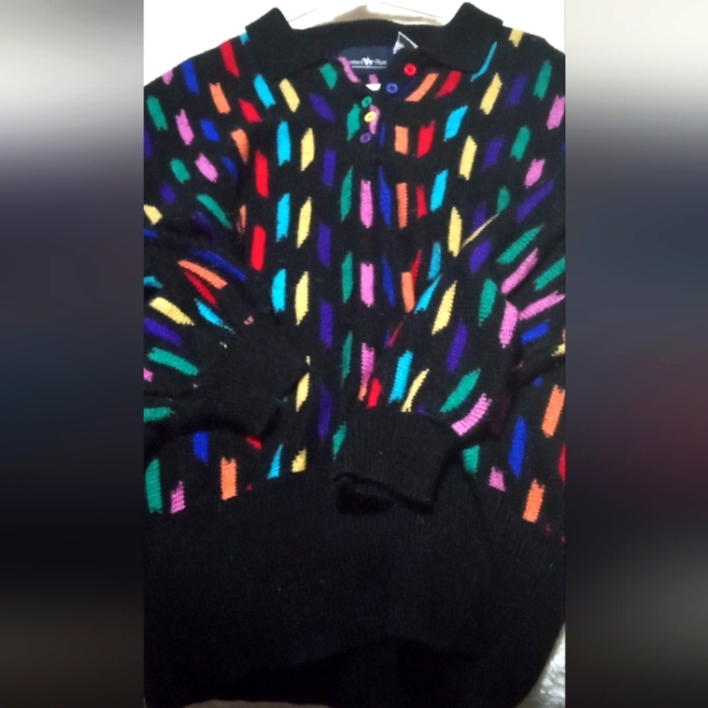 Vintage 90s acrylic multicolored sweater